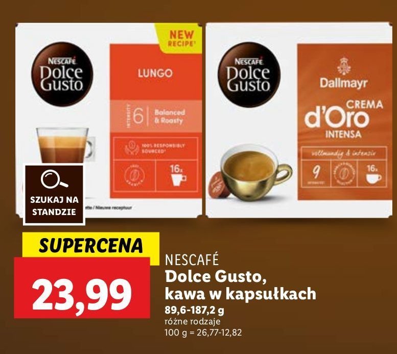 Kawa dallmayr crema d'oro intensa Nescafe dolce gusto promocja w Lidl