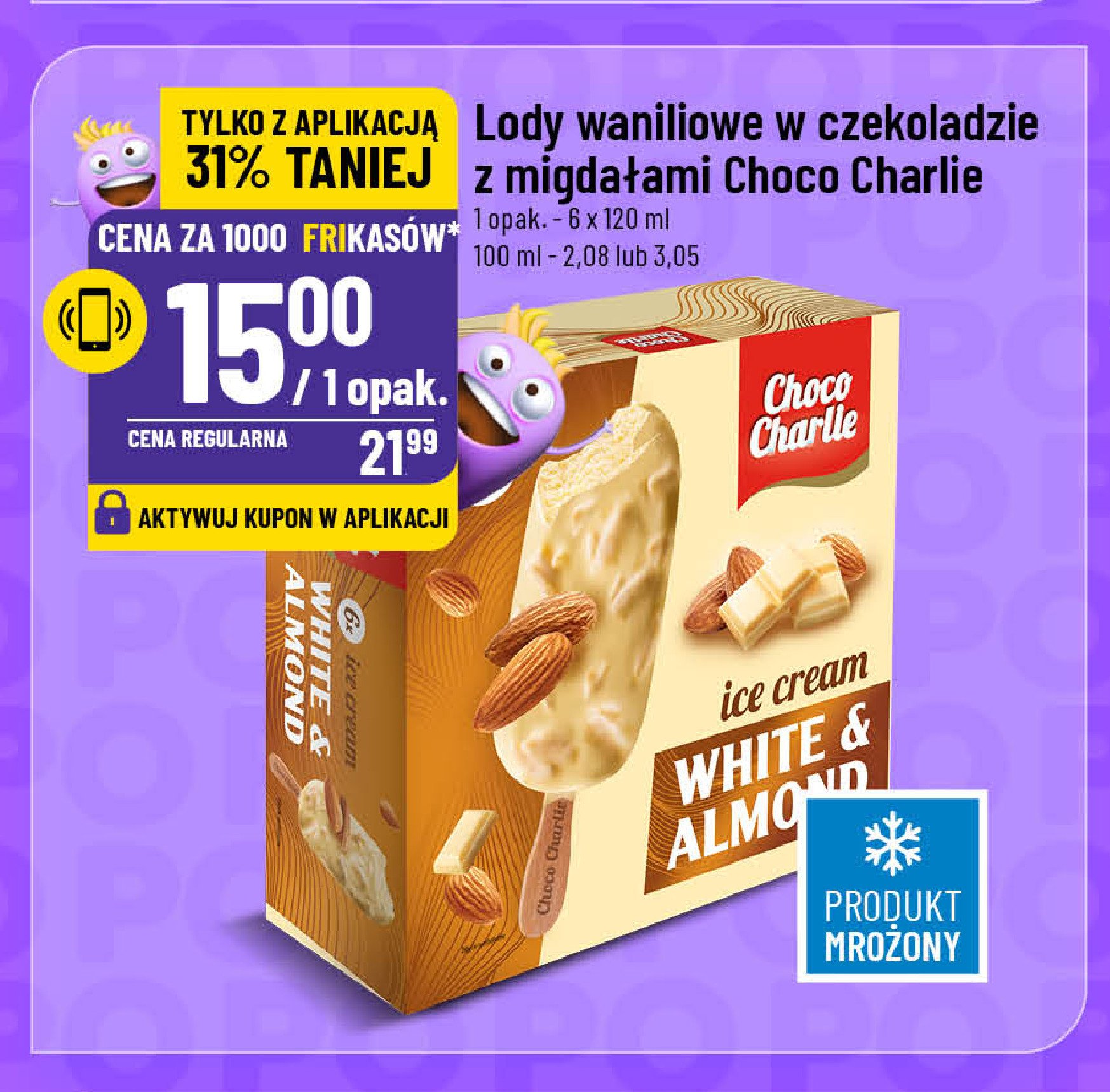 Lód white almond Choco charlie promocja w POLOmarket