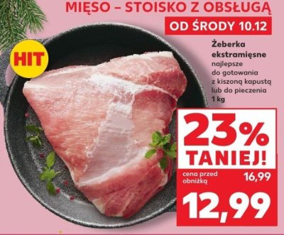 Mięso zeberka ekstramięsne najlepsze do gotowania z kiszną kapustą lub do pieczenia 1 kg promocja w Kaufland