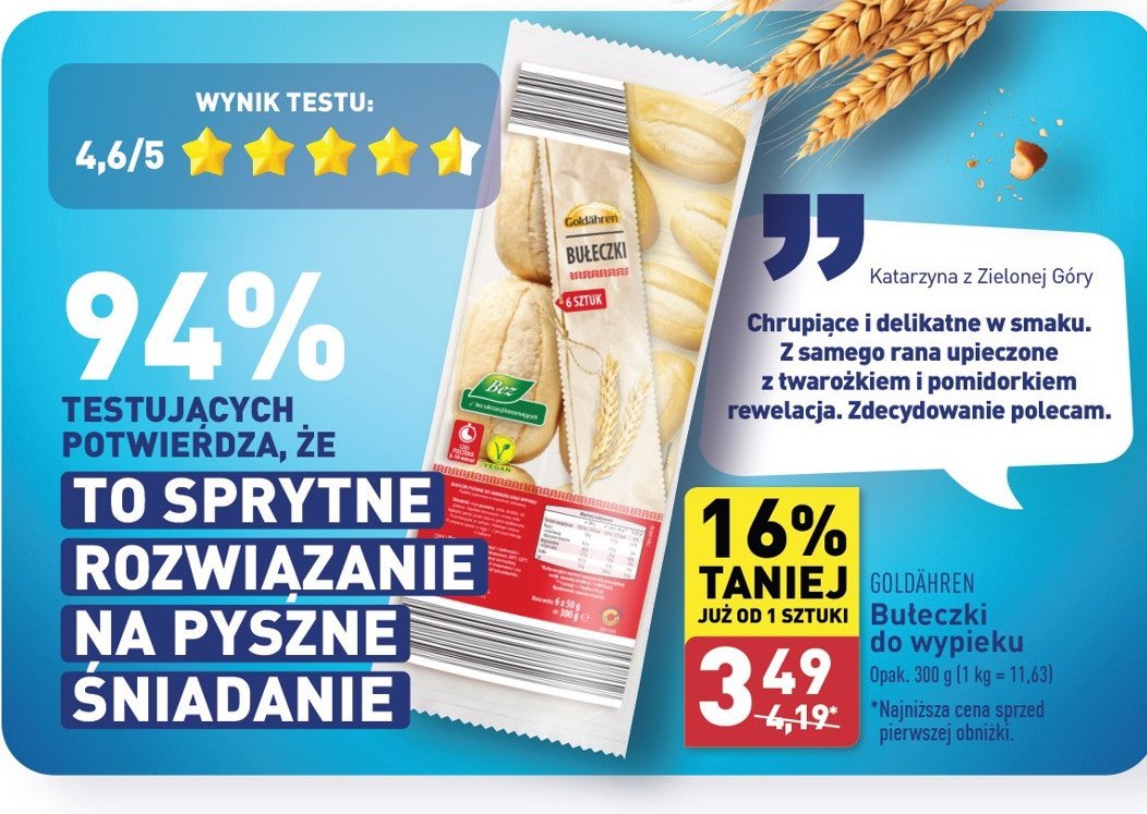 Bułeczki do wypieku Goldahren promocja w Aldi