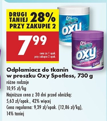 Odplamiacz w proszku color Oxy spotless promocja w Biedronka