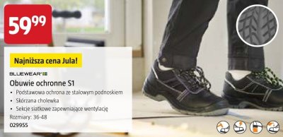 Buty obuwie ochronne S1 BLUEWEAR promocja w Jula