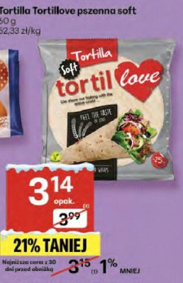 Tortilla Tortillove pszenna soft promocja w Delikatesy Centrum