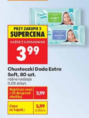 Chusteczki Dada Extra Soft, 80 szt. promocja w Biedronka