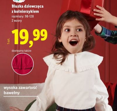 Bluzka dziewczęca z kołnierzykiem  promocja w Lidl