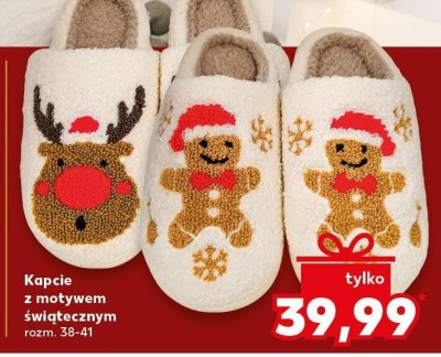 Kapcie z motywem świątecznym rozm. 38-41 promocja w Kaufland