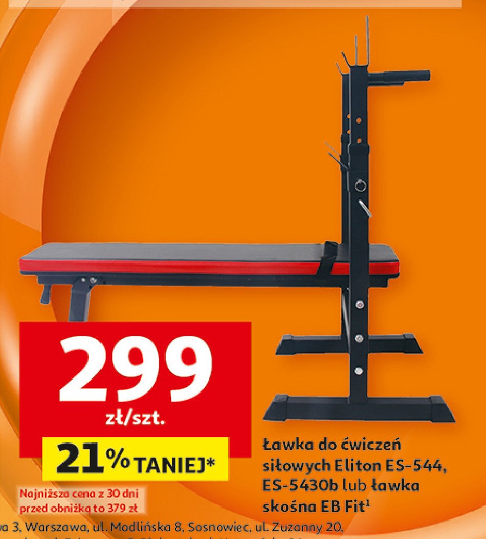 Ławka do ćwiczeń es-544 Eliton promocja w Auchan