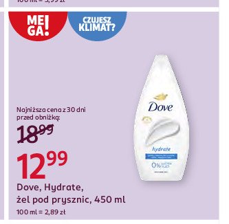 Żel pod prysznic hydrate Dove promocja w Rossmann