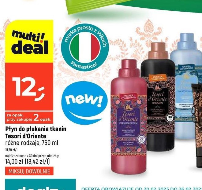 Płyn do płukania tkanin persian dream Tesori d'oriente promocja w Dealz