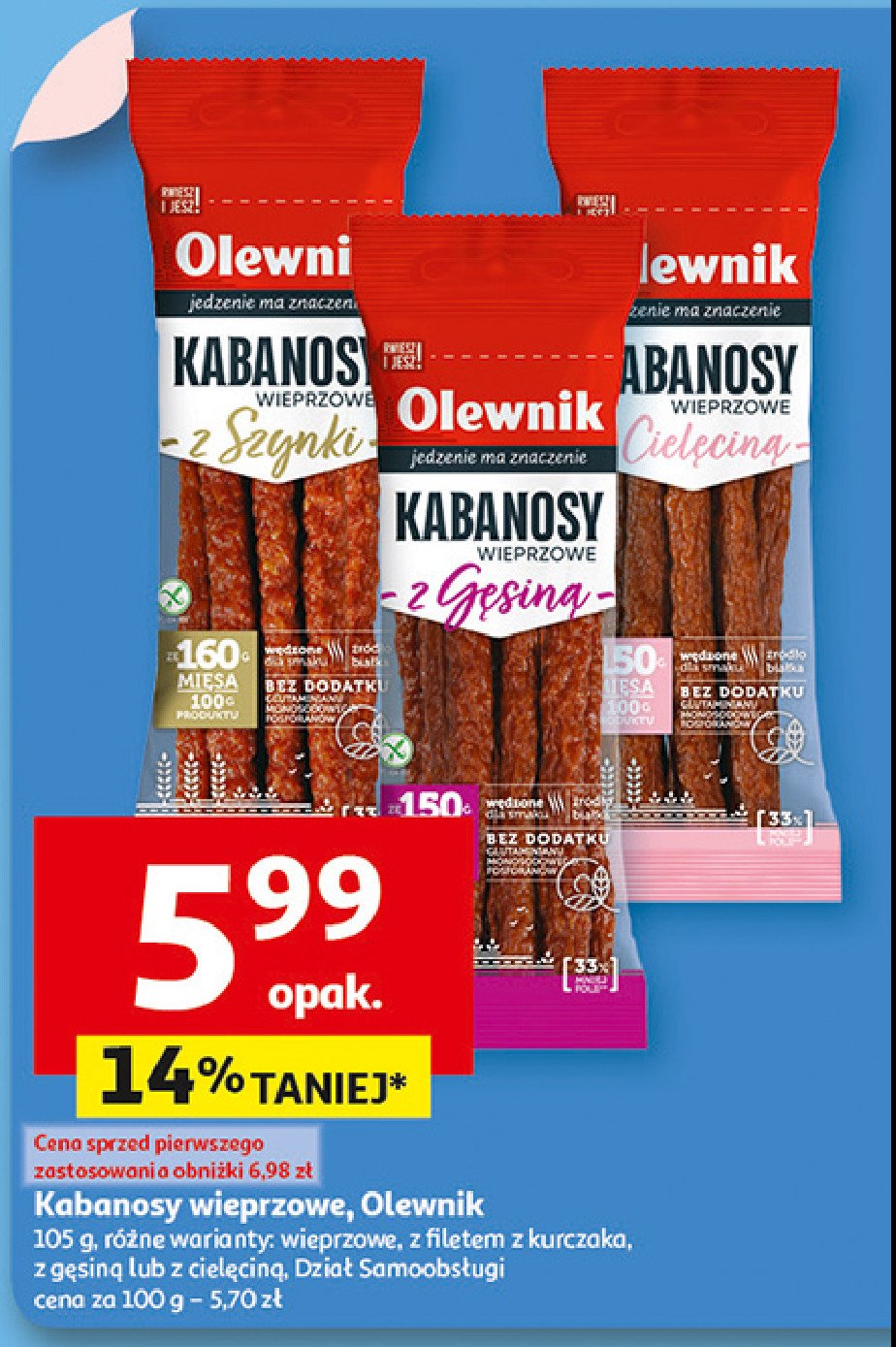 Kabanosy z szynki Olewnik promocja w Auchan