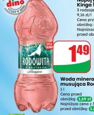 Woda mineralna musująca  promocja w Dino