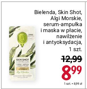 Serum-ampułka i maska w płacie nawilżenie i antyoksydacja algi morskie Bielenda skin shot promocja