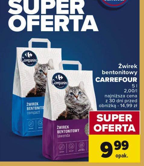Żwirek dla kota lawenda Carrefour promocja