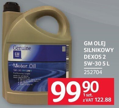 Olej silnikowy GM Dexos 2 3W-30 5 L promocja w Selgros