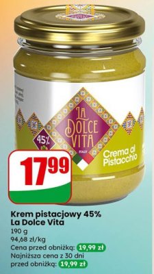 Krem pistacjowy La Dolce Vita 45% promocja w Dino