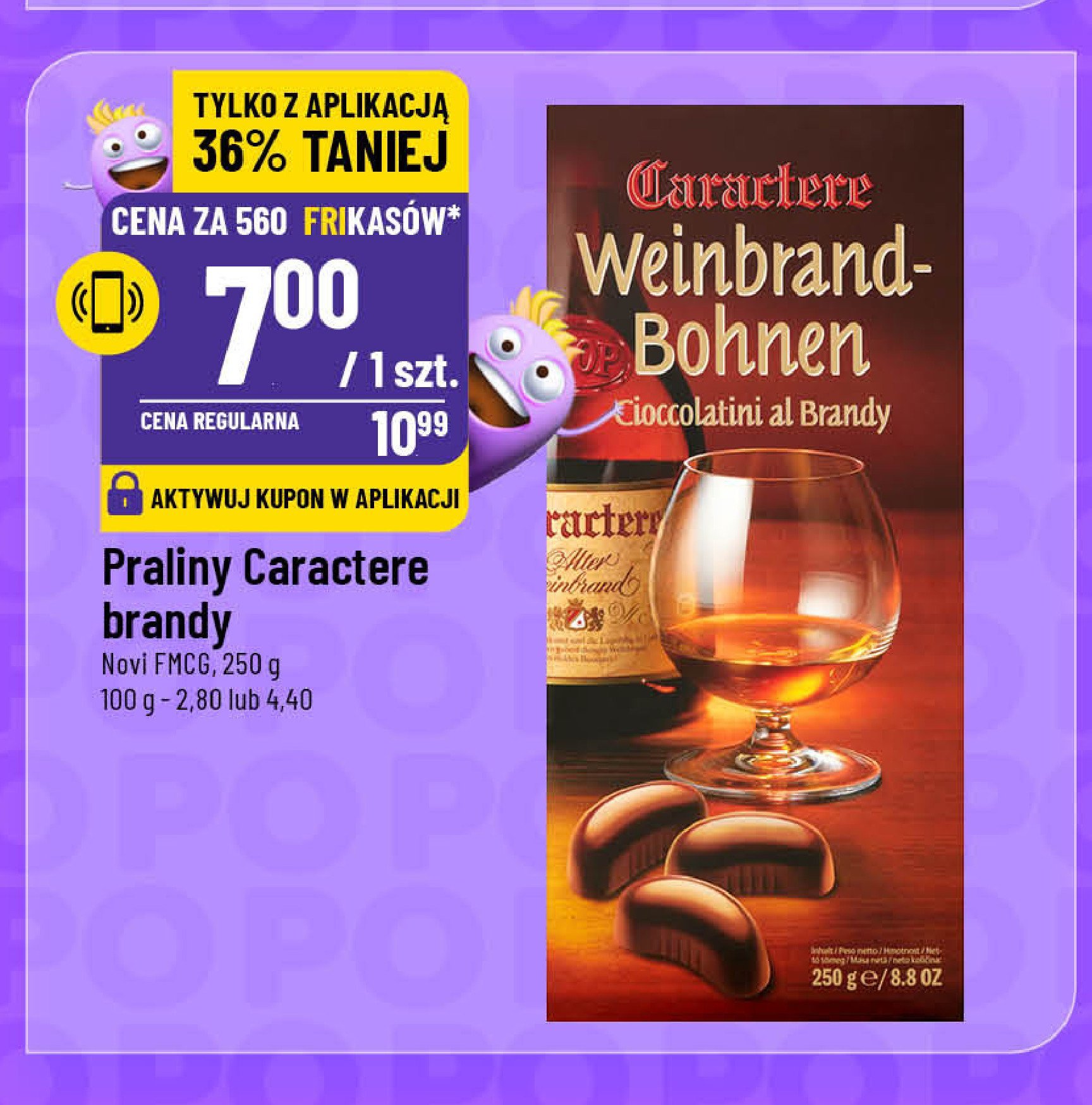 Praliny z brandy Caractere promocja w POLOmarket