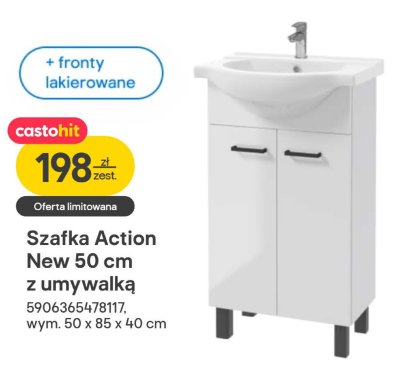 Szafka Action New 50 cm z umywalką promocja w Castorama