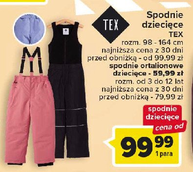 Spodnie ortalionowe 3-12 lat Tex promocja