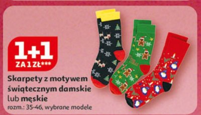 Skarpety z motywem świątecznym damskie lub męskie promocja w Auchan