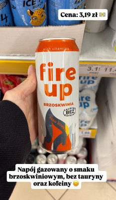 Napój gazowany brzoskwinia zero cukru bez tauryny i kofeiny promocja w Dino