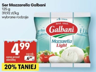 Ser mozzarella promocja w Delikatesy Centrum