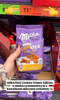 Ciastka Milka Mini Cookies Winter Edition z cynamonem promocja w Biedronka