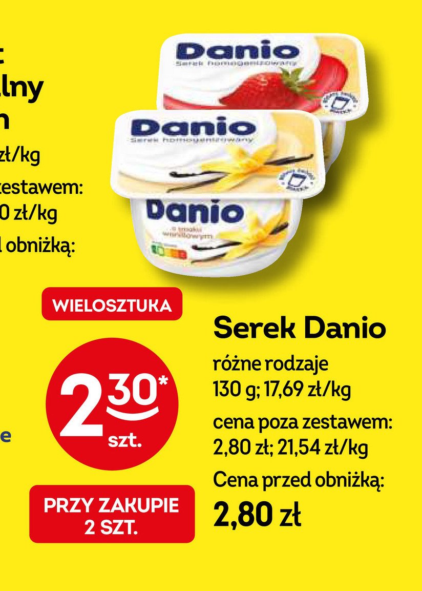 Serek truskawkowy Danone danio promocja w Żabka