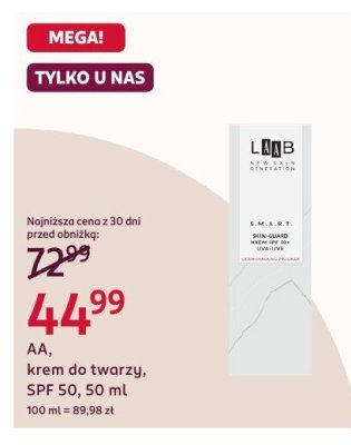 Krem do twarzy, SPF 50 promocja w Rossmann