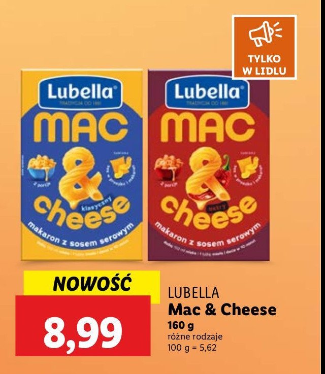 Makaron z sosem serowym ostry Lubella promocja