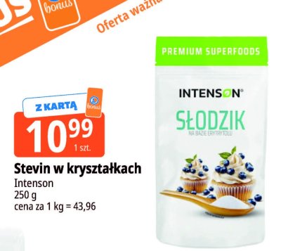 Stevia w kryształkach Intenson promocja w Leclerc