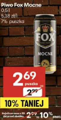 Piwo Fox Mocne 0.5l promocja w Delikatesy Centrum