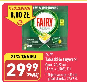 Tabletki do zmywarek lemon Fairy all in 1 promocja