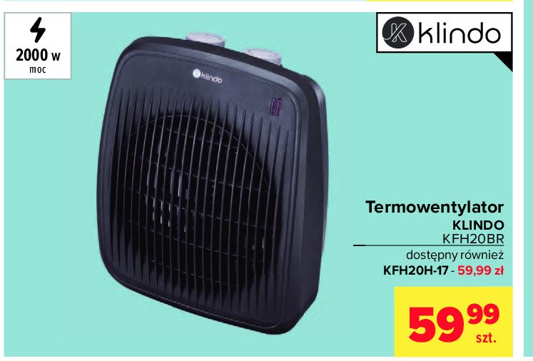 Termowentylator kfh20h-17 Klindo promocja