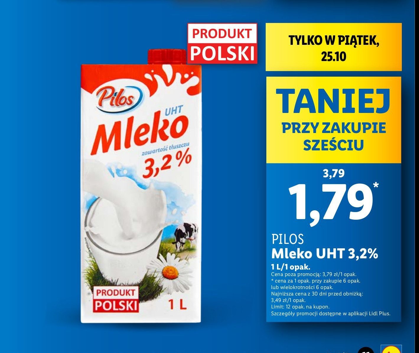 Mleko 3.2% Pilos promocja