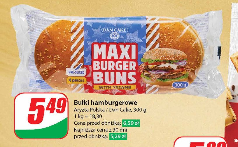 Burger maxi Dan cake promocja