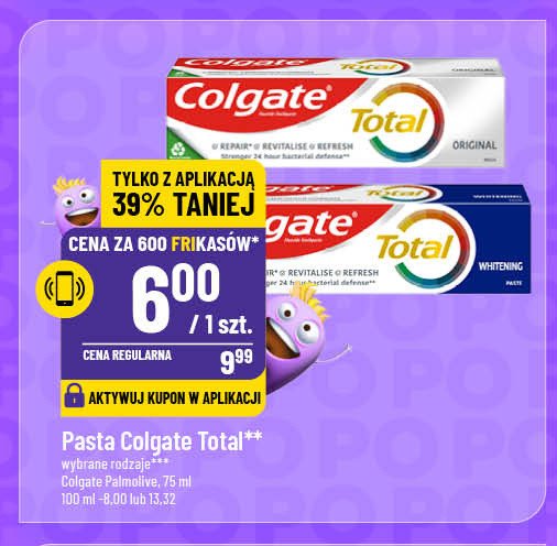 Pasta do zębów whitening Colgate total promocja