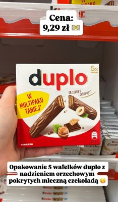 Wafelki duplo orzechowe w mlecznej czekoladzie promocja w Dino