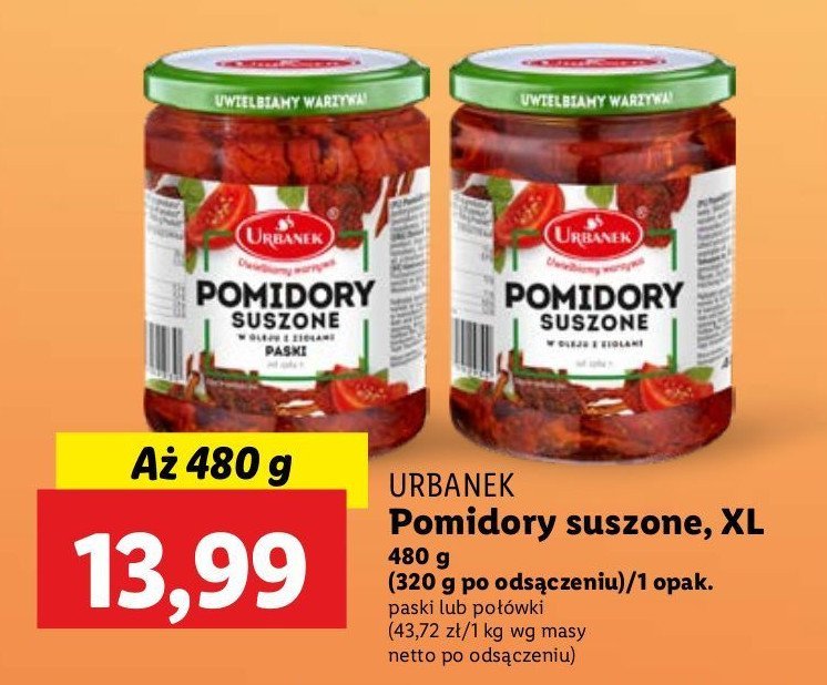 Pomidory suszone w oleju z ziołami Urbanek promocja