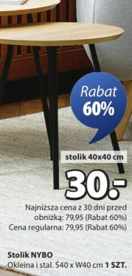 Stolik NYBO Okleina i stal. S40 x W40 cm 1 SZT. promocja w Jysk