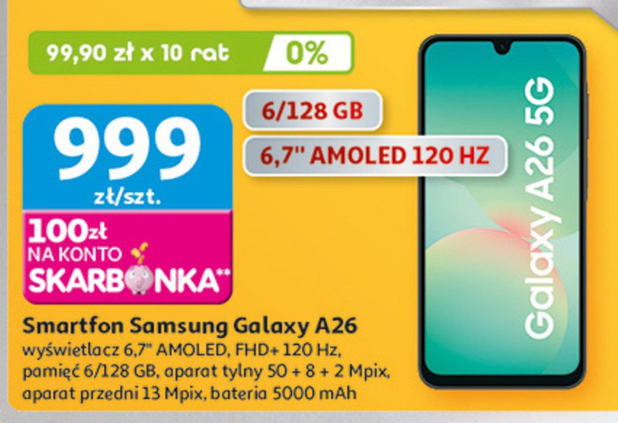 Smartfon a26 Samsung galaxy promocja w Auchan