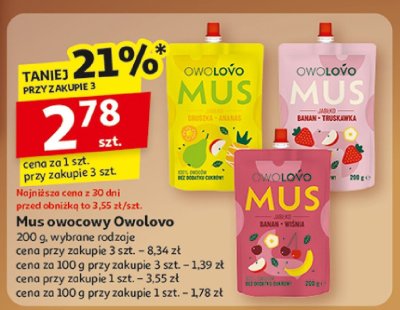 Mus owocowy Owolovo promocja w Auchan