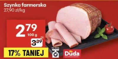 Szynka farmerska 27,90 zł/kg promocja w Delikatesy Centrum