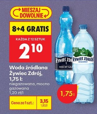 Woda źródlana 1,75 l niegazowana promocja w Biedronka