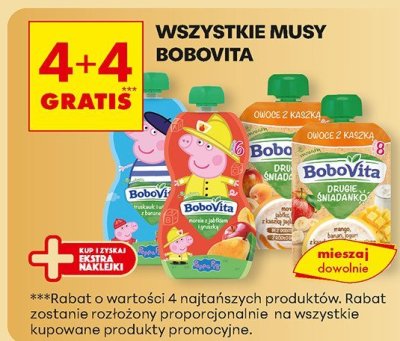Musy Bobovita różne rodzaje 4+4 gratis promocja w Biedronka