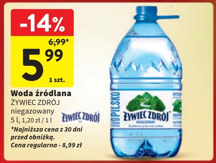 Woda niegazowana Żywiec zdrój promocja