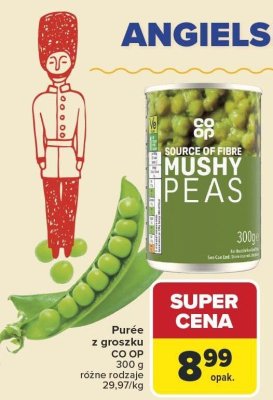 Purée z groszku MUSHY PEAS CO-OP 300g promocja w Carrefour Market