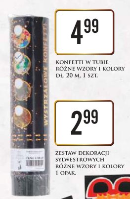 Zestaw dekoracji sylwestrowych różne wzory i kolory 1 opak. promocja w Dino