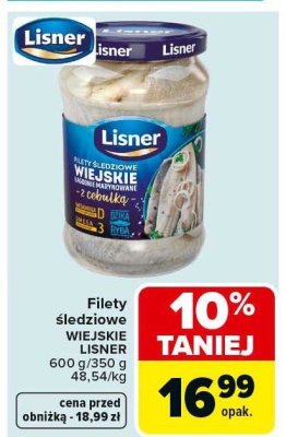 Filety śledziowe WIEJSKIE LISNER promocja w Carrefour