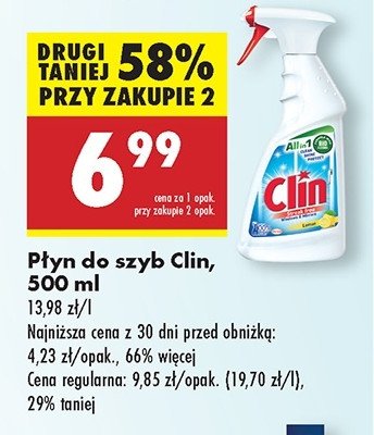 Płyn do mycia szyb cytrynowy Clin promocja