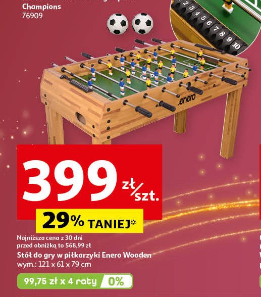 Stół do gry w piłkarzyki wooden Enero promocja w Auchan